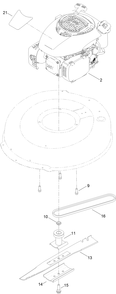 Engine And Blade Assembly Diagram and Parts List for 10734 (315000001-315999999)(2015) Lawn Boy Lawn Mower